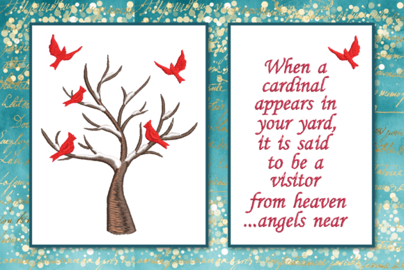 Cardinal Poem: A Heartfelt Embroidery Design for Remembrance Gifts