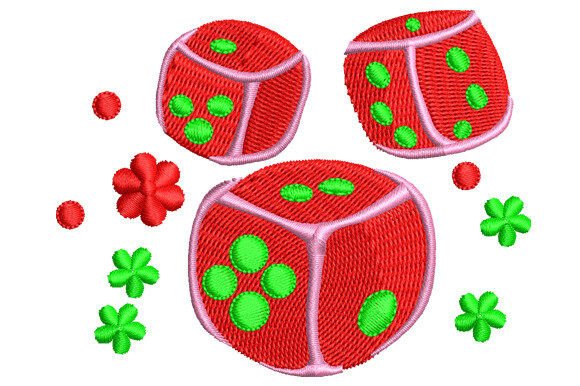 Lucky Dices with Flowers: A Holiday Embroidery Review