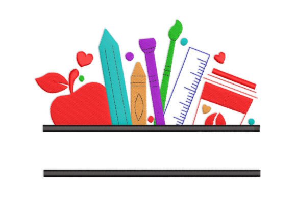 Reviewing Teacher School Supplies Split Monogram