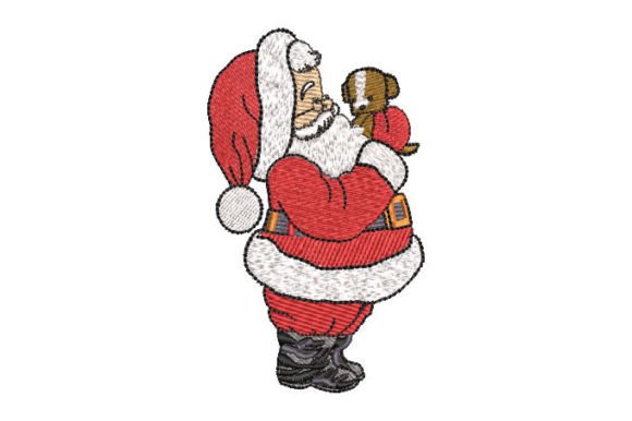 Santa Claus Holding a Dog: A Holiday Embroidery Review