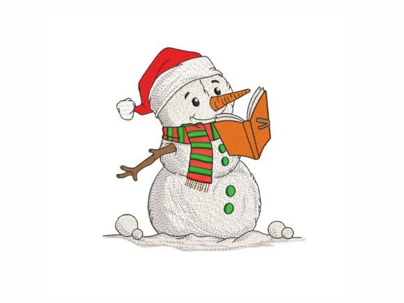 Snowman Reading a Book: A Cozy Embroidery Review
